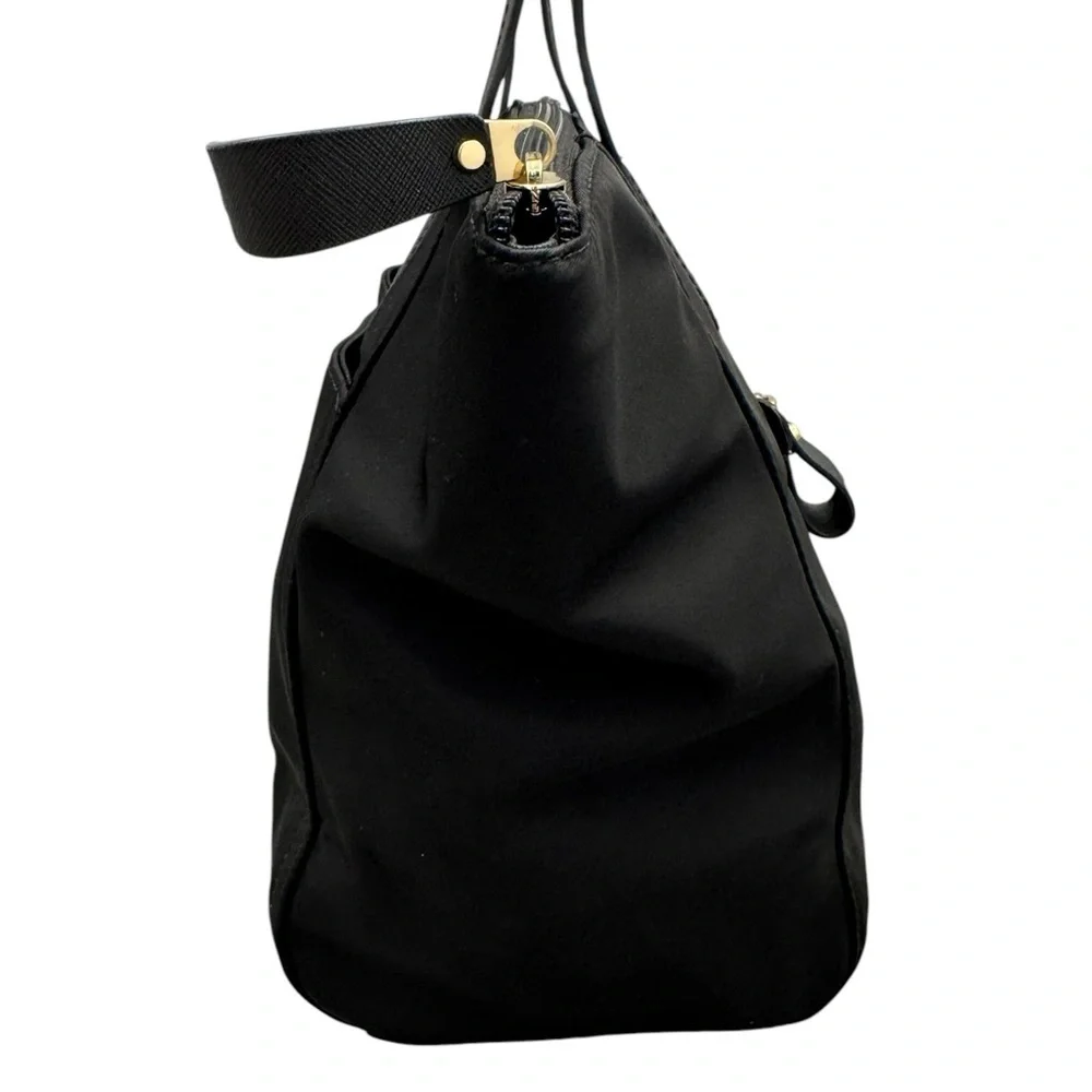 Michael Kors Black Nylon Tote Bag with Gold Hardware - Picture 3 of 10